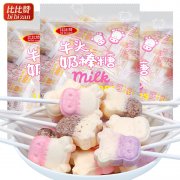  比比赞棒棒糖网红牛头奶棒糖儿童零食小吃奶糖创意牛奶糖果新年货